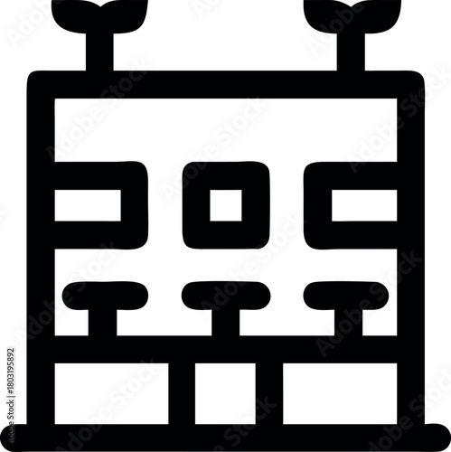 Vertical Farming or Smart Agriculture Line Icon: Modern Lab and Greenhouse Technology