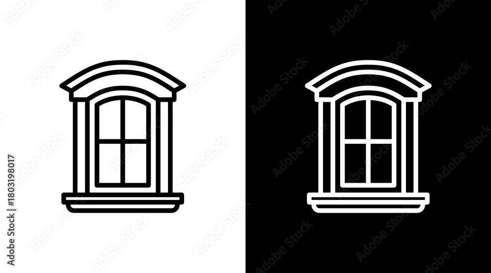 Naklejka premium Window White Icon Set Design