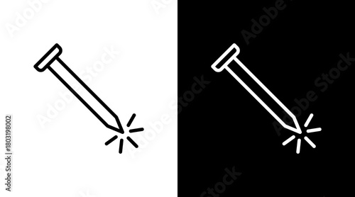 Nail  White Icon Set Design