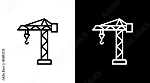Crane  White Icon Set Design