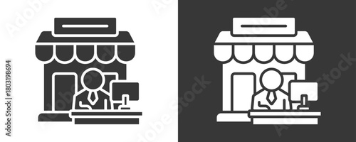 Sales Representative Icon Set Vector Collection Isolated In Black And White
