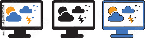 Weather forecast screen silhouette icon