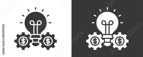 Business Strategy Icon Set Vector Collection Isolated In Black And White