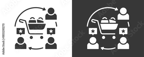 Customer Icon Set Vector Collection Isolated In Black And White