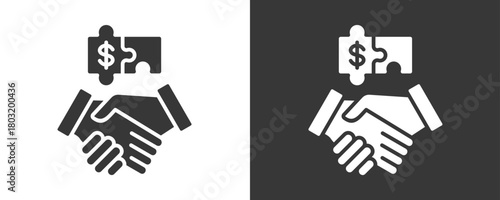 Business Partnership Icon Set Vector Collection Isolated In Black And White