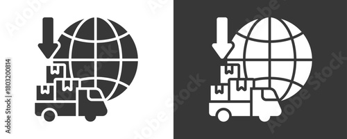 Import Icon Set Vector Collection Isolated In Black And White