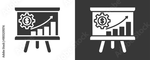Business Plan Icon Set Vector Collection Isolated In Black And White