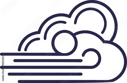 Wind blowing cloud icon