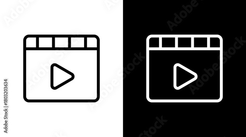 Reels  White Icon Set Design