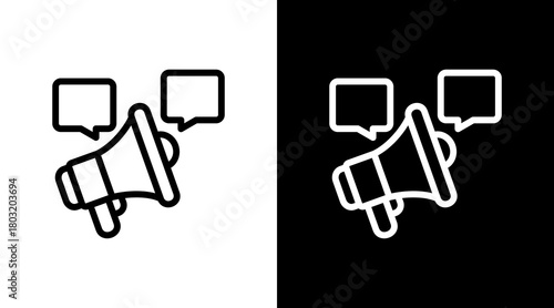 Social Media Communication  White Icon Set Design