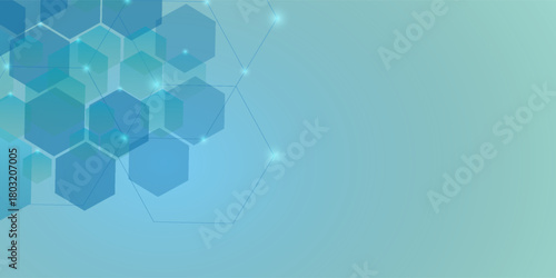 modern.Futuristic Blue Hexagon Network Abstract Background for Technology, Data and Connectivity Themes