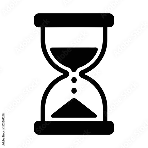 hourglass with sand glyph icon