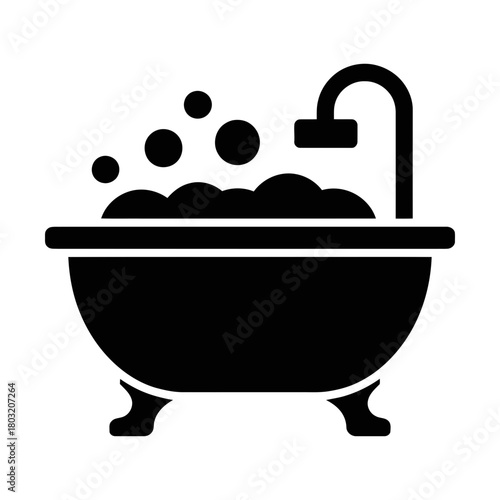 bath tub illustration representing hygiene and home bathroom cleaning