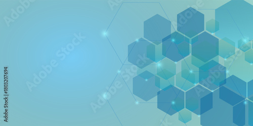 modern.Futuristic Blue Hexagon Network Abstract Background for Technology, Data and Connectivity Themes
