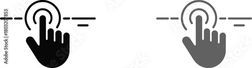 Hand Finger Touching Screen Interface Tap or Click Icon Vector illustration