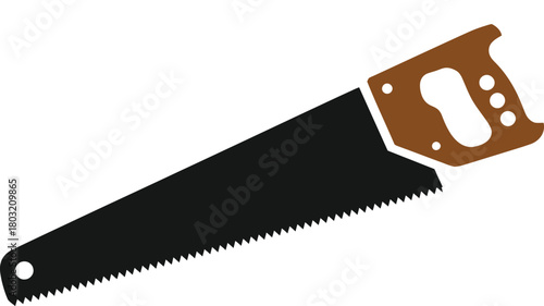 Hand Saw Tool for Carpentry and Woodworking Projects Vector illustration