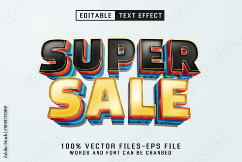 Super Sale 3d Text - Editable Text Effect