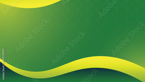 Abstract Green Wave Background Design with Gradient and Geometric Pattern