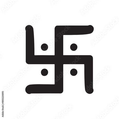 Traditional Hindu Swastika Symbol Illustration