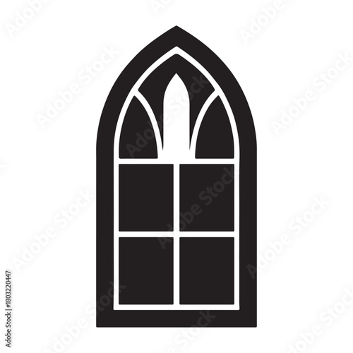 Gothic Arch Window Silhouette Icon