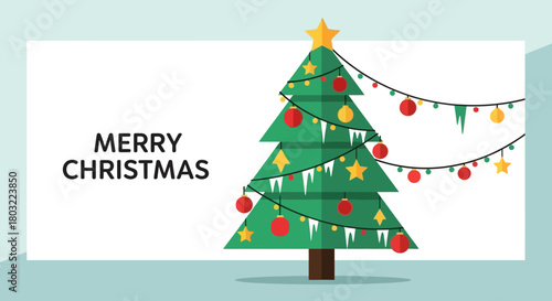 Festive Celebration, Christmas Tree, Cozy Home, Illustration, Cheerful Atmosphere, Colorful Viewpoint, Holiday Spirit
