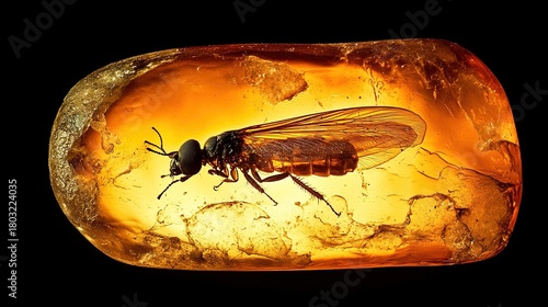 foolishness. Ancient insect preserved in clear amber, natural golden translucent resin. wildlife magazines, conservation campaigns, designed for wildlife conservation campaigns, used by ux designers.