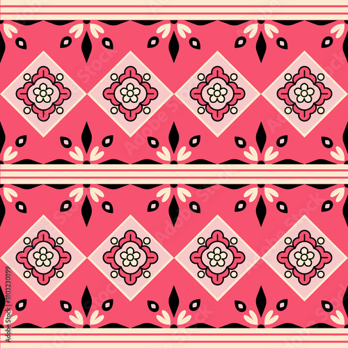 Basic Shape, Floral Vector Geometric pattern with retro-inspired shapes, trendy color palette, and versatile layout. Great for digital art, poster design, and web backgrounds.”