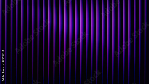Vivid Purple Glass Stripes, Bright neon wavy line vector background on dark for modern banners and web