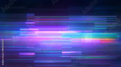 Colorful streaks of light flow across a dark background, creating a dynamic and vibrant abstract design. This artwork captures energy and movement, perfect for modern decor