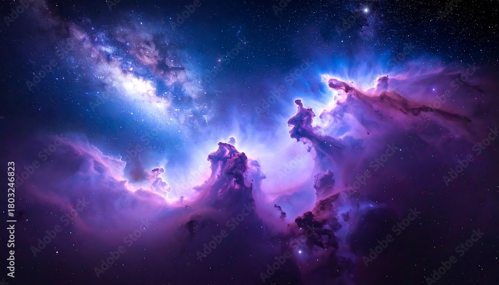 Obraz premium Celestial Tapestry - A Vibrant Nebula Unveiling Cosmic Wonders.