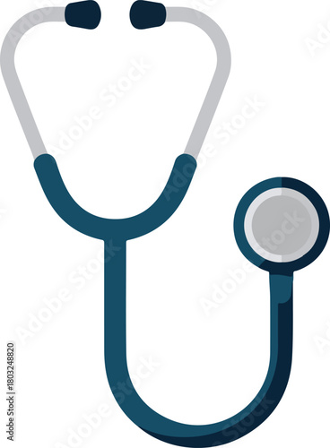 Medical stethoscope vector icon representing healthcare and diagnostic tools for medical professionals