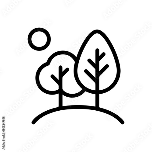 Trees and sun icon