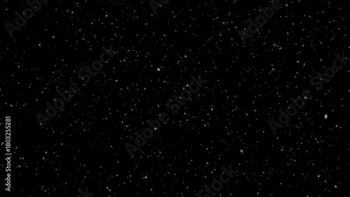 Snow overlay on black background. Snowfall for Christmas and holiday design