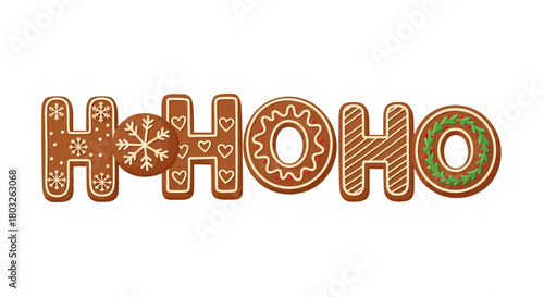 Festive Gingerbread 'Ho Ho Ho' Design for Christmas Cheer