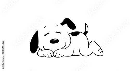 Adorable Sleeping Puppy Illustration A Peaceful Moment