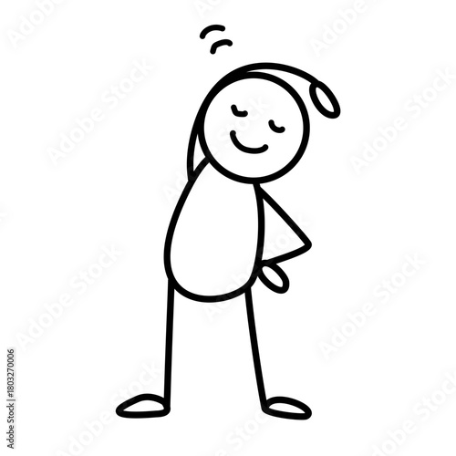 Stick Figure Stretching and Relaxing Illustration