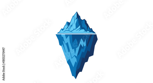 Iceberg illustration depicting the hidden underwater portion of the ice.