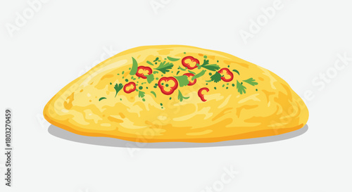 Delicious omelet with toppings a culinary delight ready to eat.
