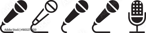 Microphone icon set