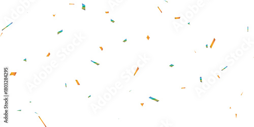  festive image featuring scattered confetti in yellow, blue, and magenta white background surface view,  perfect for adding a celebratory touch to your designs.