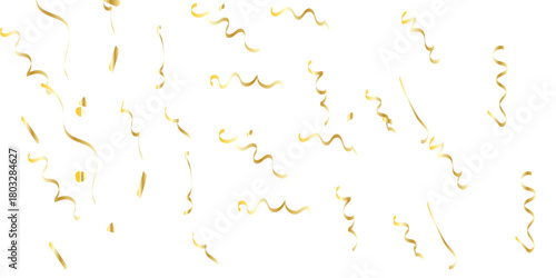 Abstract Scattered yellow confetti Golden Curves Lines creating a festive and celebratory atmosphere visually appealing White Background.	