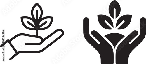 Plant in hand icon