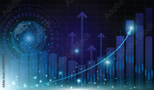 Stock market and trading.trend of graph vector design.Corporate future growth plan.digital graph.	