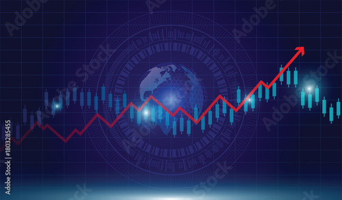 Stock market and trading.trend of graph vector design.Corporate future growth plan.digital graph.	