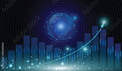 Stock market and trading.trend of graph vector design.Corporate future growth plan.digital graph.	