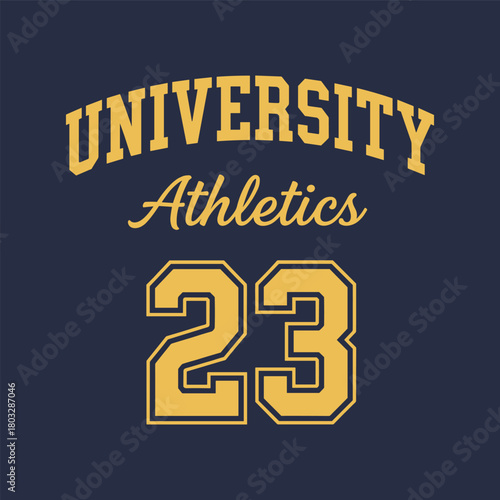 Retro University Sports Athletic College Design