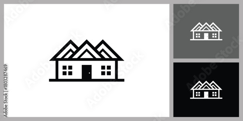 Modern House Icon for Real Estate