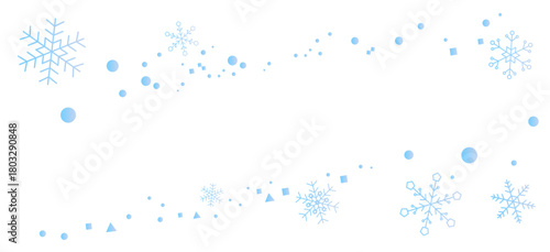 グラデーションの雪の結晶のフレームイラスト　パターン　背景イラスト　ベクター素材