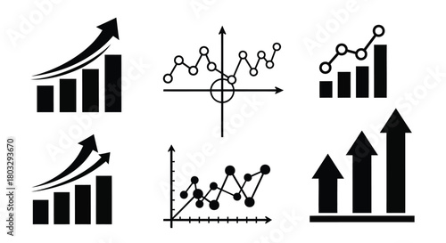 Stunning business growth charts and upward trend arrows