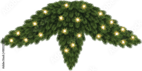 Festive Evergreen Bough with Twinkling Lights A Symbol of Holiday Cheer and Celebration